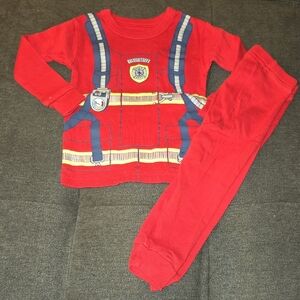 GAP Baby Organic Red Fire Fighter PJ Set